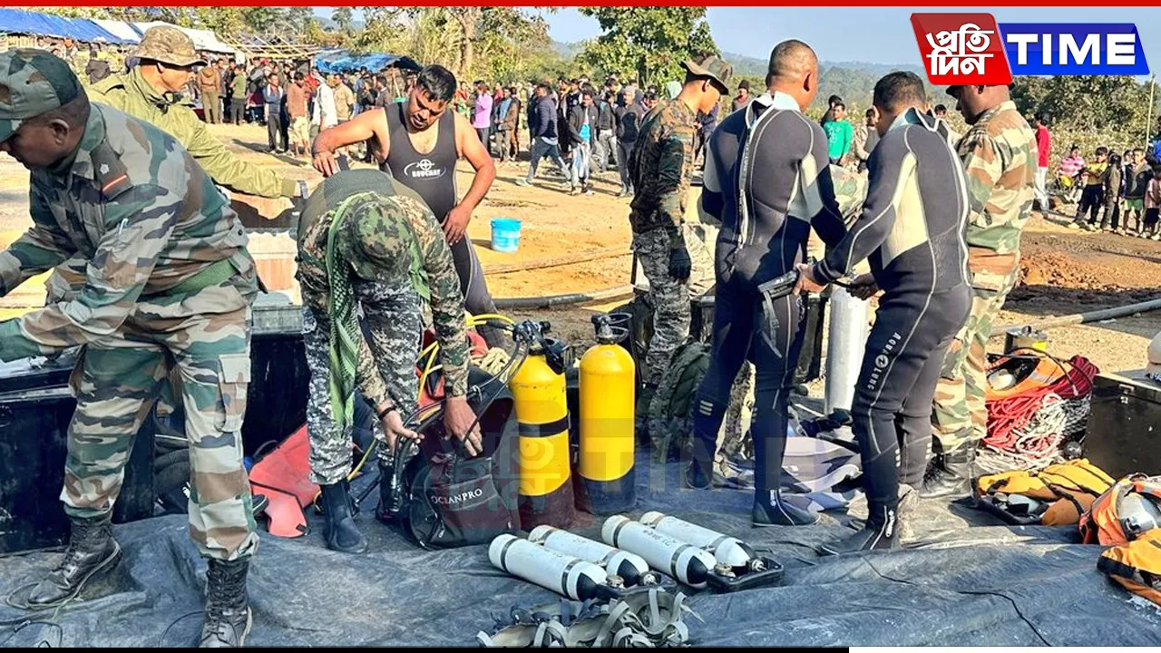 Indian Army at coal mine site