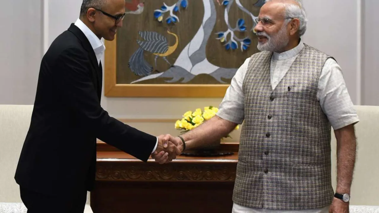 Satya Nadella and Narendra Modi