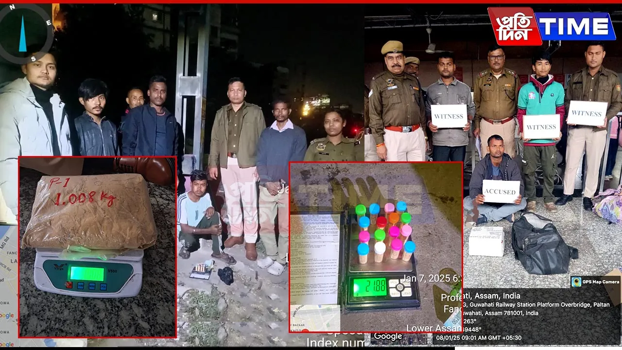 Guwahati: 1.008 Kg Morphine Recovered, 3 Held in Separate Ops