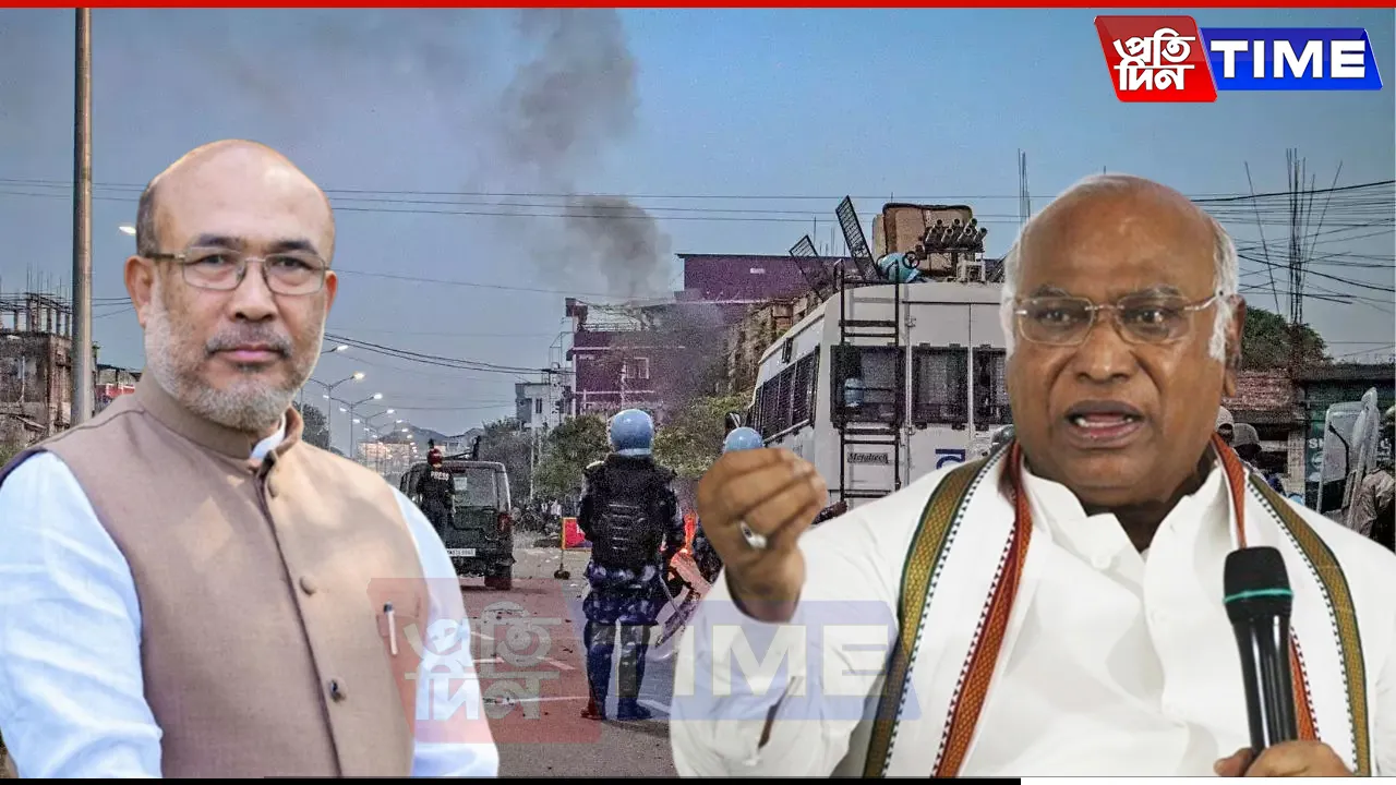 Kharge on Manipur CM's Resignation