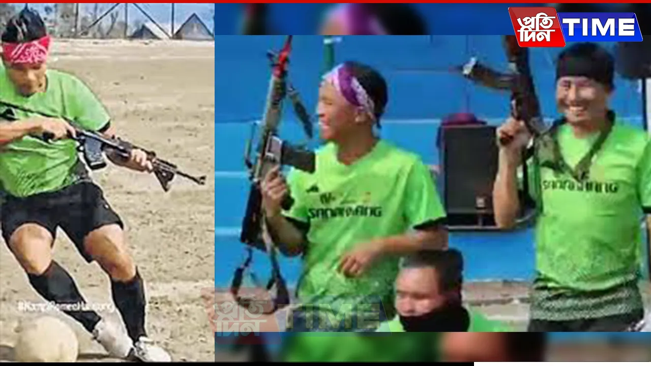 Manipur police arrest 5 for playing football with assault rifles
