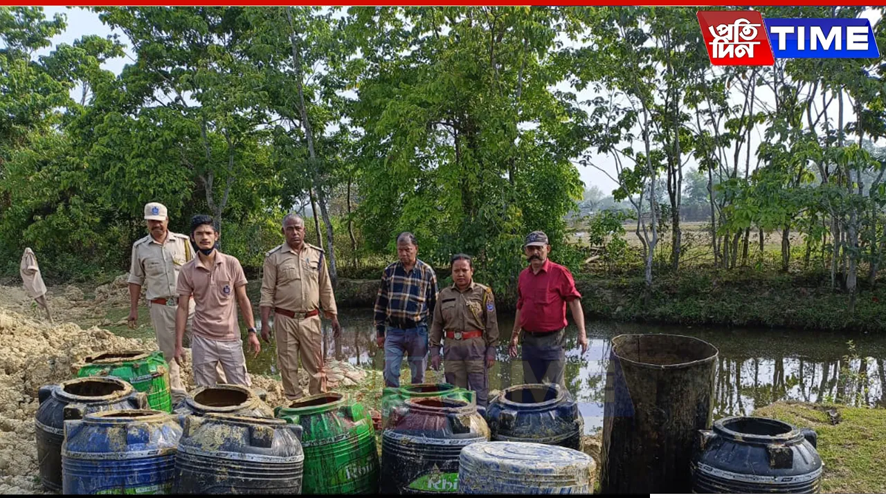Excise Department Seizes 6,100 Litres of Illegal Liquor in Golaghat