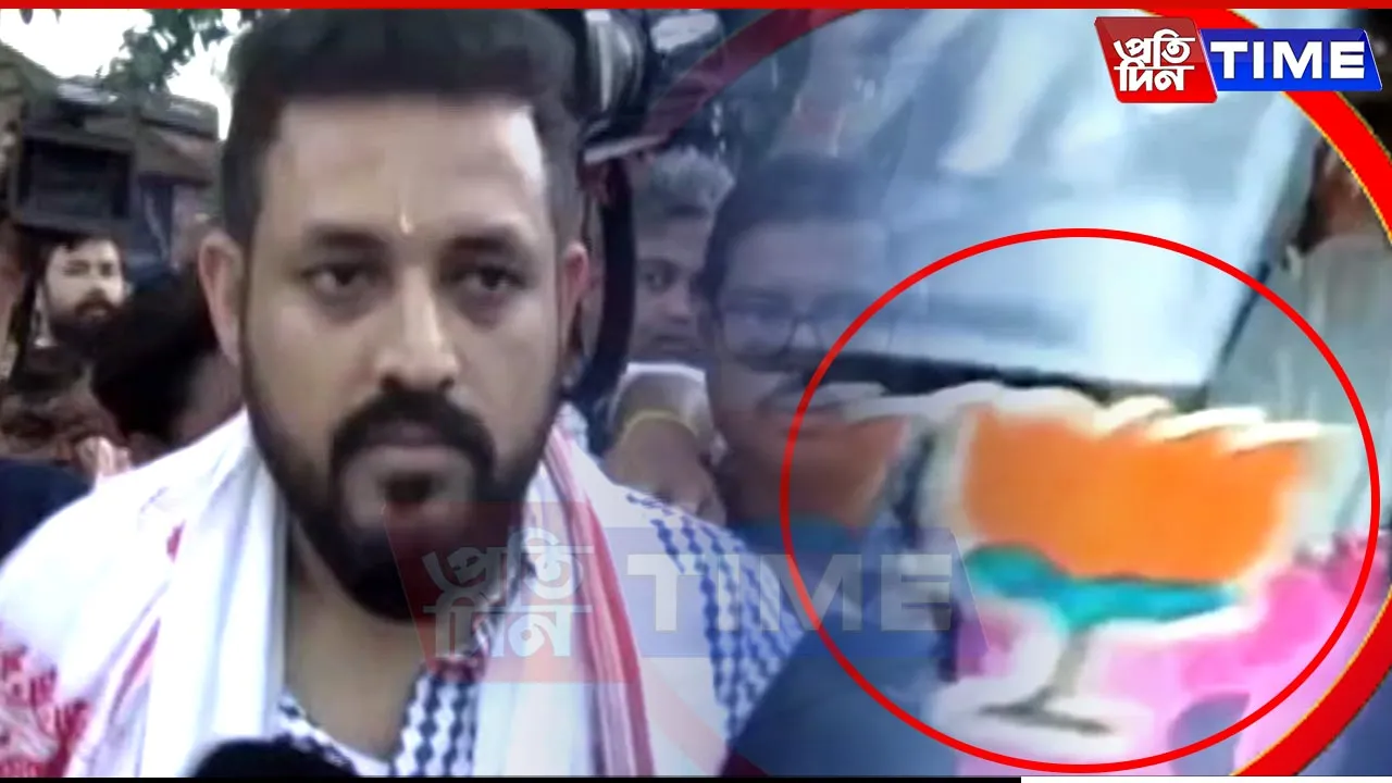 Shankar Jyoti Baruah Boards Vehicle with BJP’s Lotus Symbol Upon Release