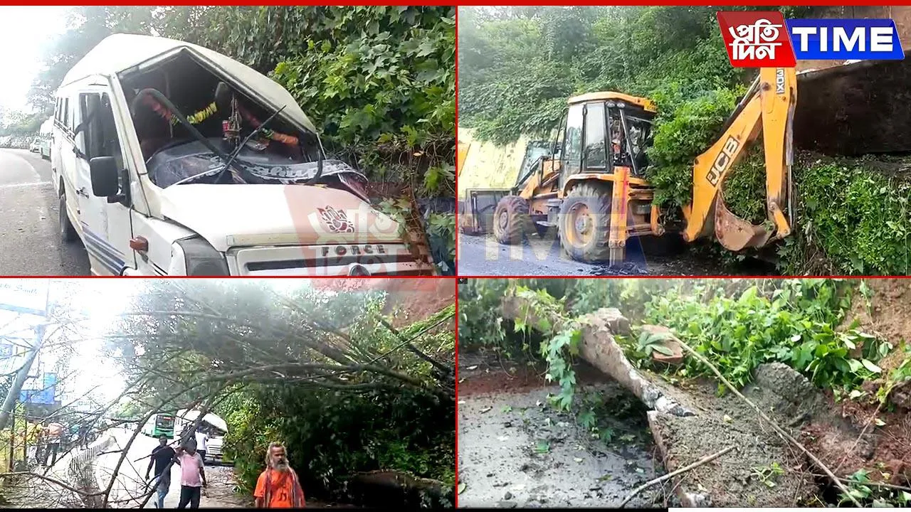 Guwahati: Kamakhya Temple Route Hit by Landslide, Vehicle Damaged