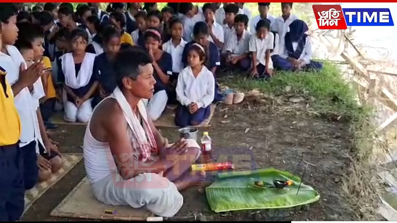 Students Turn to Prayer as Dikrong River Erosion Threatens School in Bihpuria