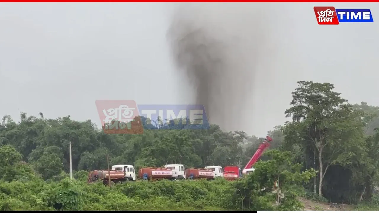 Explosion at ONGC Well in Assam’s Sivasagar: Gas and Crude Oil Leak Triggers Fire Risk