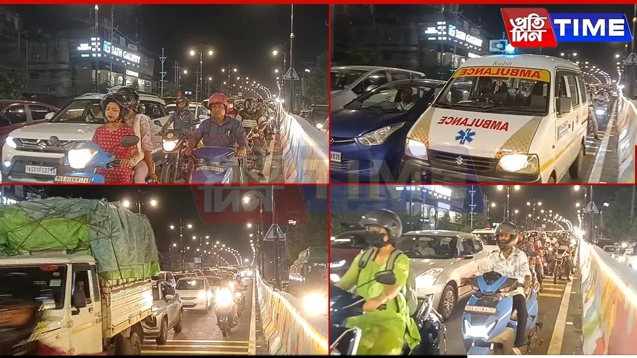 Guwahati: Day After Launch, Bhagadatta 2 Flyover Sees Massive Traffic Jam
