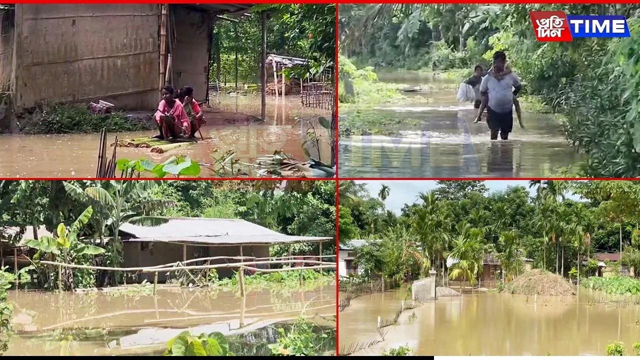 Dhansiri River Breaches Embankment in Golaghat