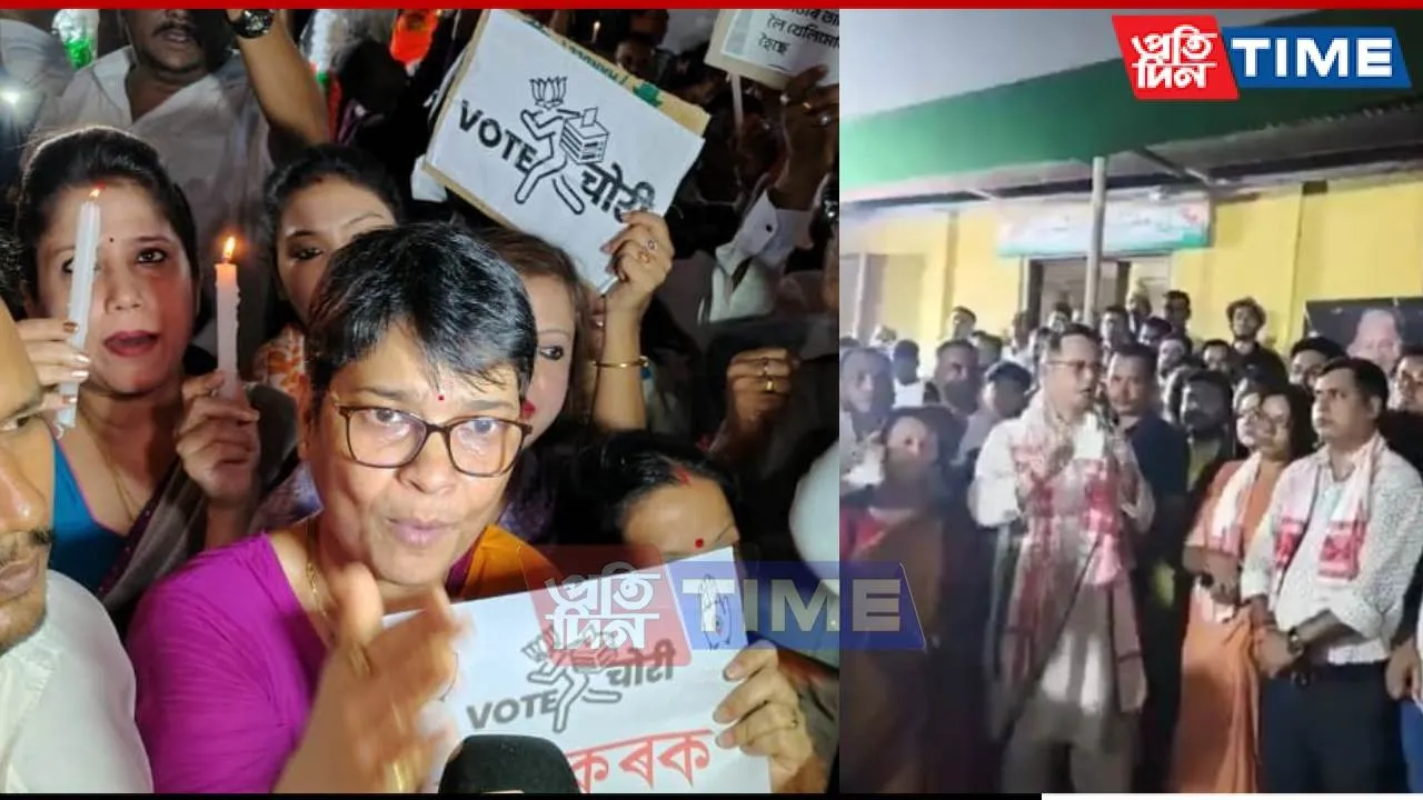 “Vote Theft Is Theft of Rights”: Assam Congress Holds State-Wide Candlelight March