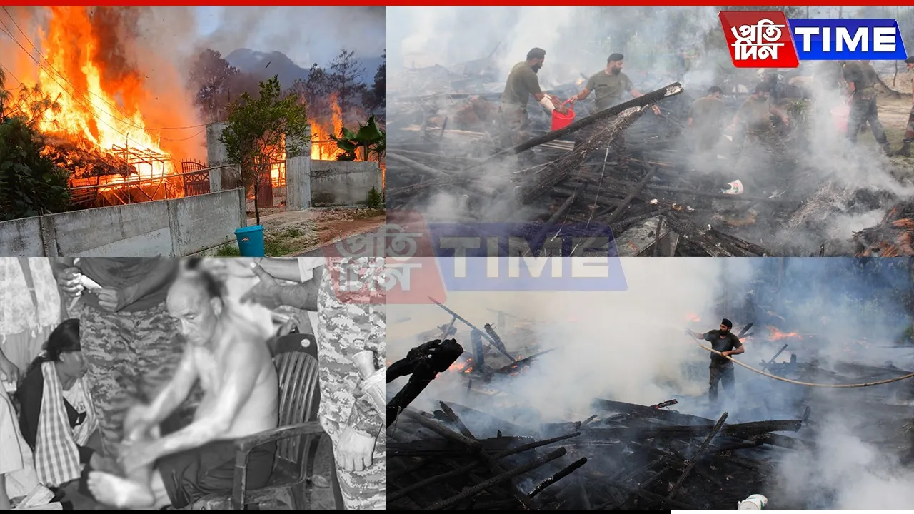 Villagers Hail Army’s Bravery After Fire Ravages Two Houses in Kaying