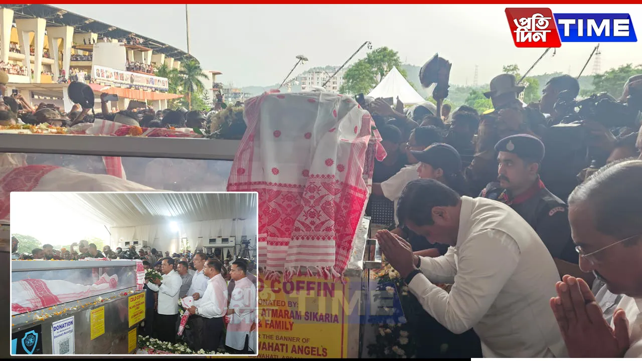 Union Minister Sarbananda Sonowal Pays Final Tribute to Zubeen Garg in Guwahati