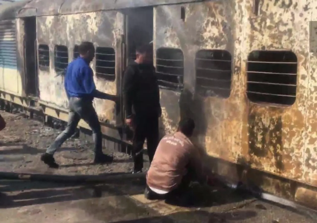 Delhi-Saharanpur passenger train catches fire