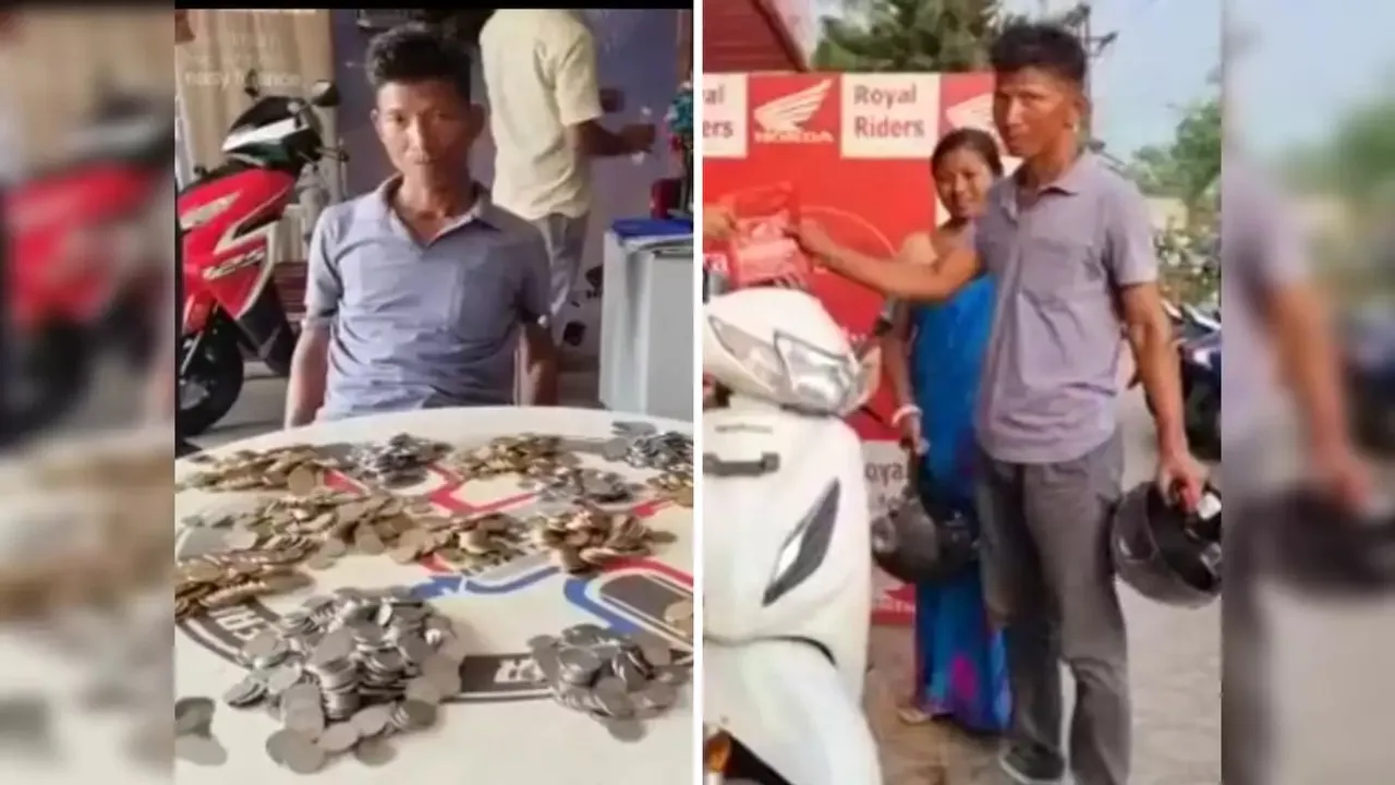 Guwahati: Daily Wage Labourer Buys Scooty with Coins Saved for 8 Years