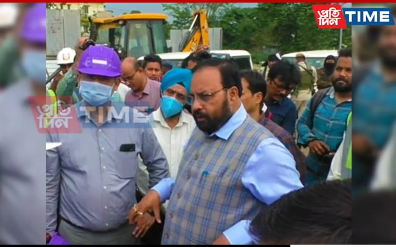 Keshab Mahanta Visits Construction Site of Cancer Hospital in Mangaldoi
