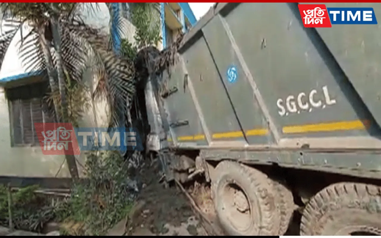 Guwahati: Speeding Dumper Ends Up Inside Sarva Siksha Abhijan Office