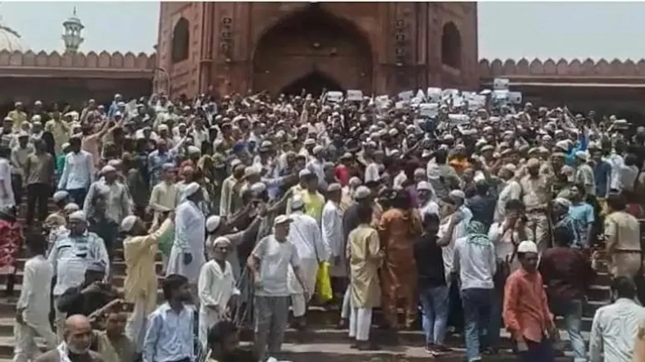 Prophet Row: Massive Protest Erupts at Jama Masjid in Delhi