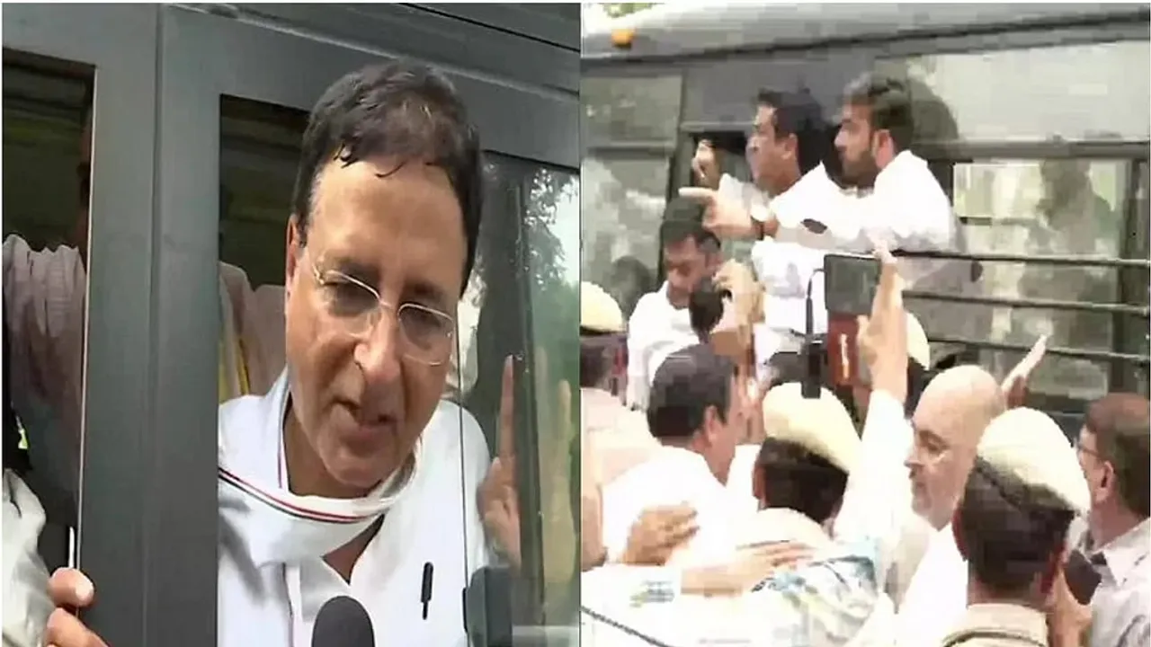 Delhi: Congress Leader Randeep Surjewala and Others Detained During Protest