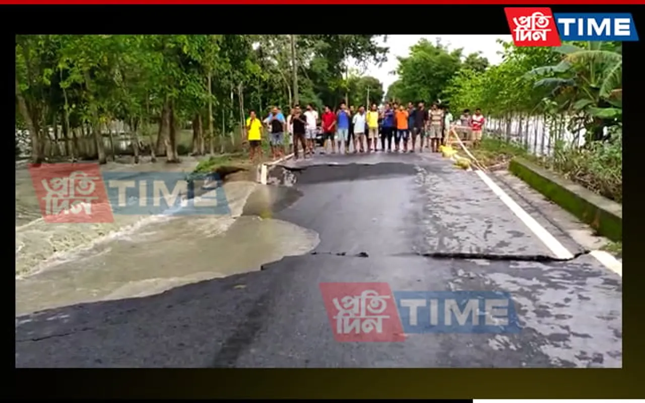 Connectivity Snapped After Part Of Road In Assam's Bajali Breaks