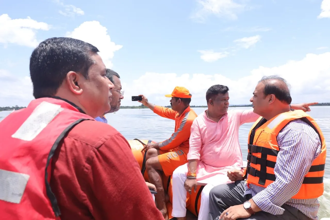 Assam CM Himanta Biswa Sarma Visits Karimganj to Take Stock of Flood