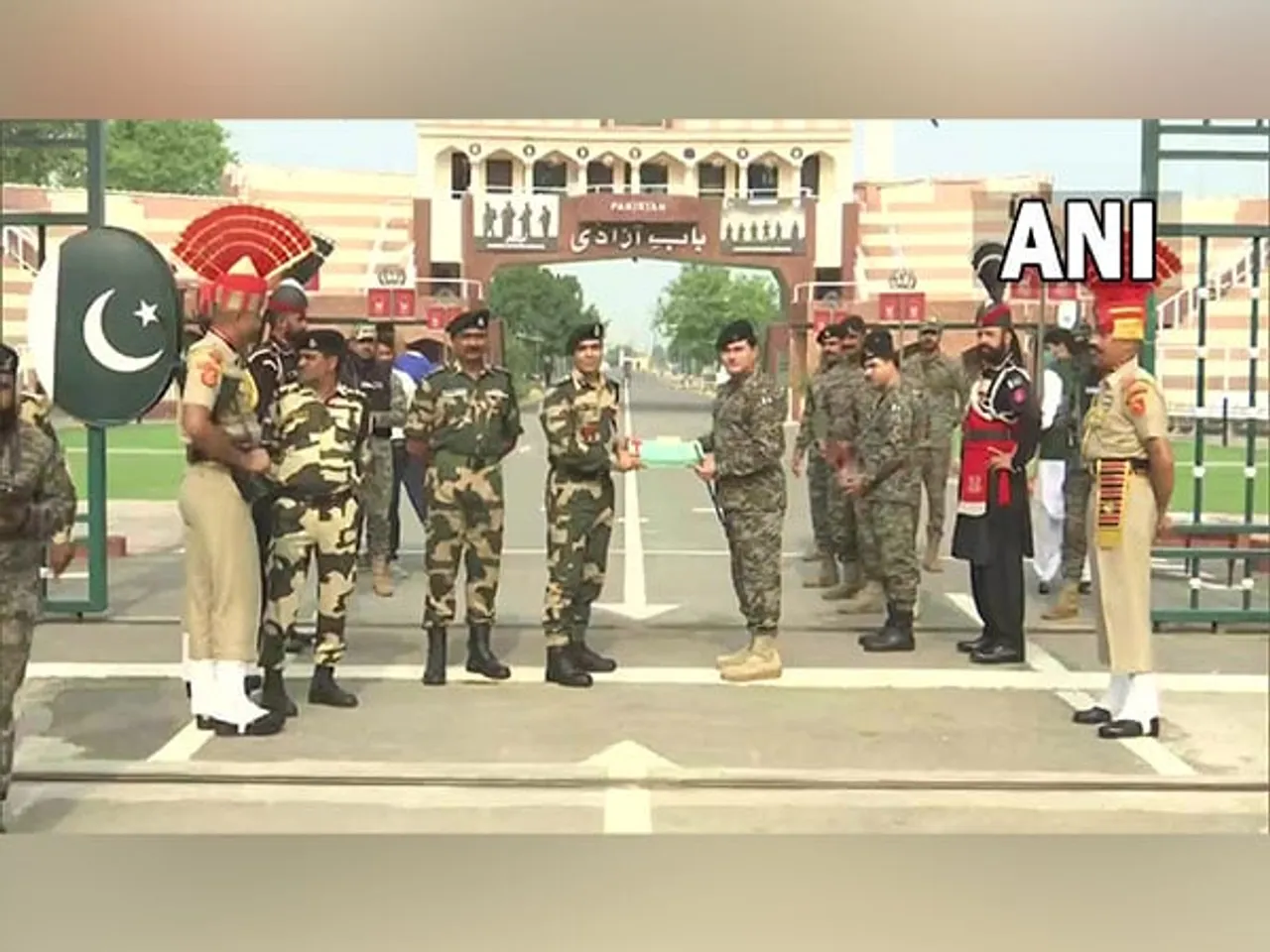 BSF, Pak Rangers Exchange Sweets at Attari-Wagah Border On Eid
