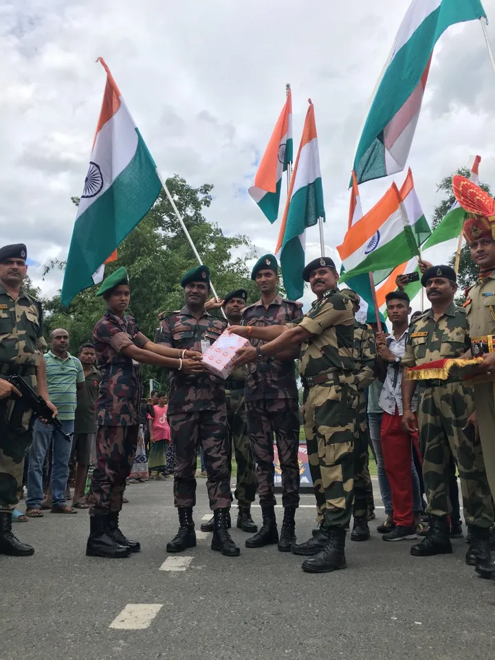 BSF & BGB Exchange Sweets at Indo-Bangladesh Border on I-Day