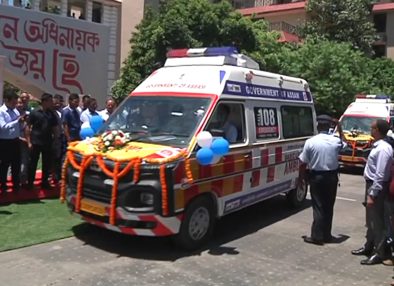 Assam CM Flags off 83 Basic Life Support Ambulances