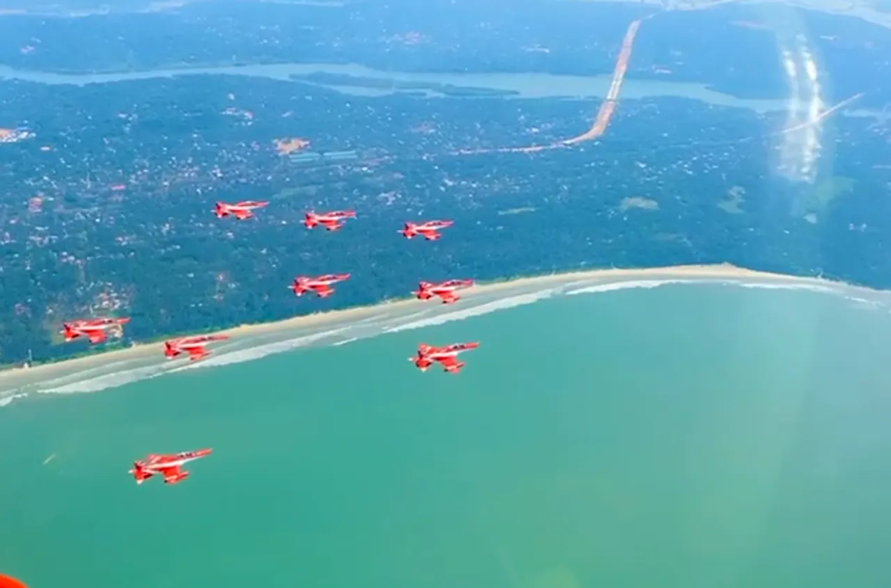 Air Show of IAF’s Suryakiran Aerobatic Team in Guwahati on Sept 27