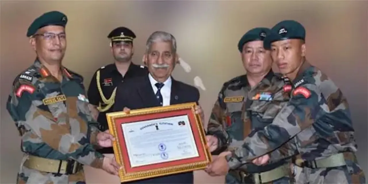 Arunachal Governor Presents Citations To Indian Army Units Guarding LAC