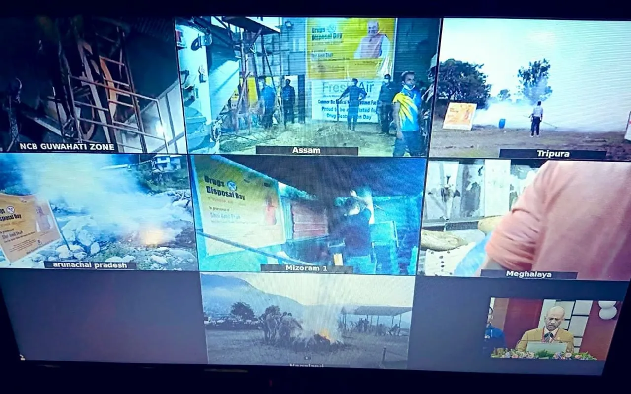 40,000kg of Drugs Destroyed in Virtual Presence of Amit Shah in NE