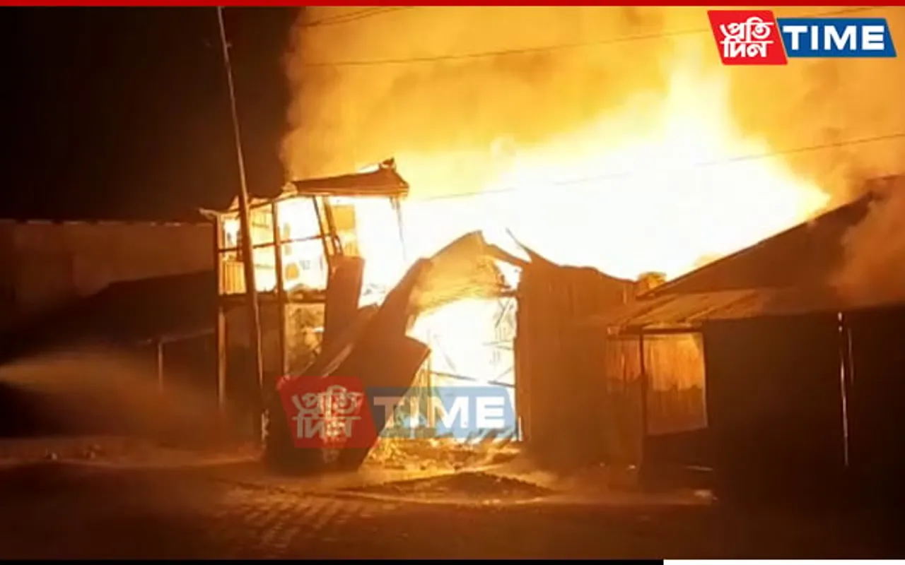 Assam: Goods Worth Crores Destroyed In Silapathar Market Fire