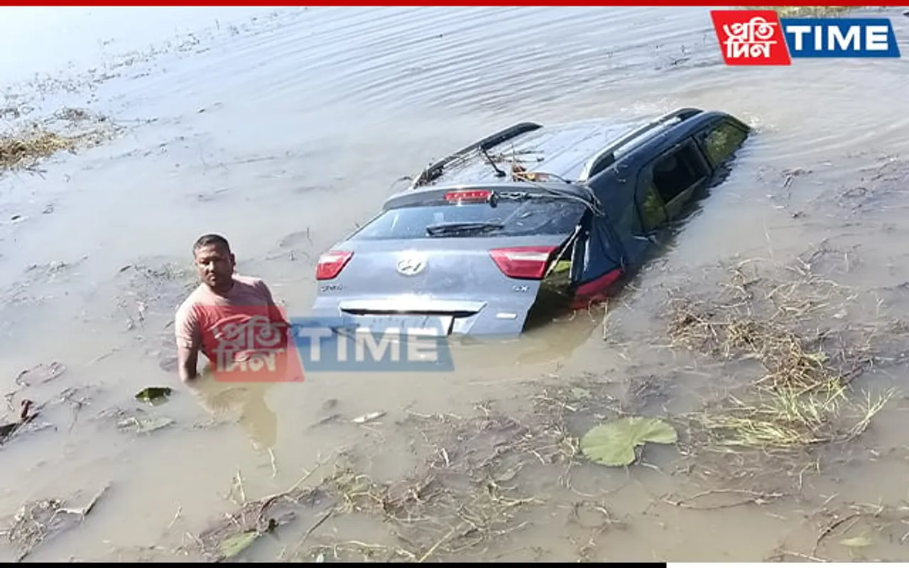 Two Killed as Car Plunges Into Pond In Assam