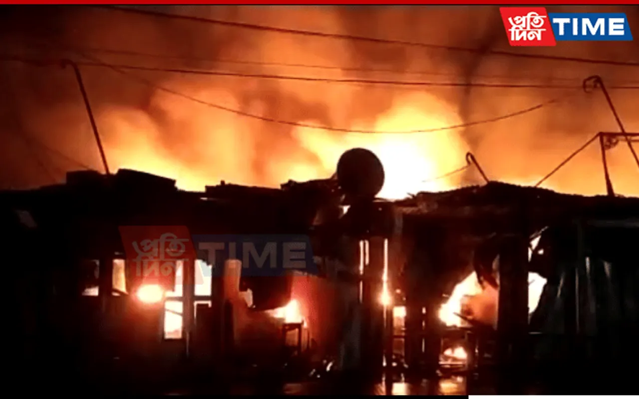 Assam: Massive Fire Engulfs 9 Business Establishments In Jagiroad
