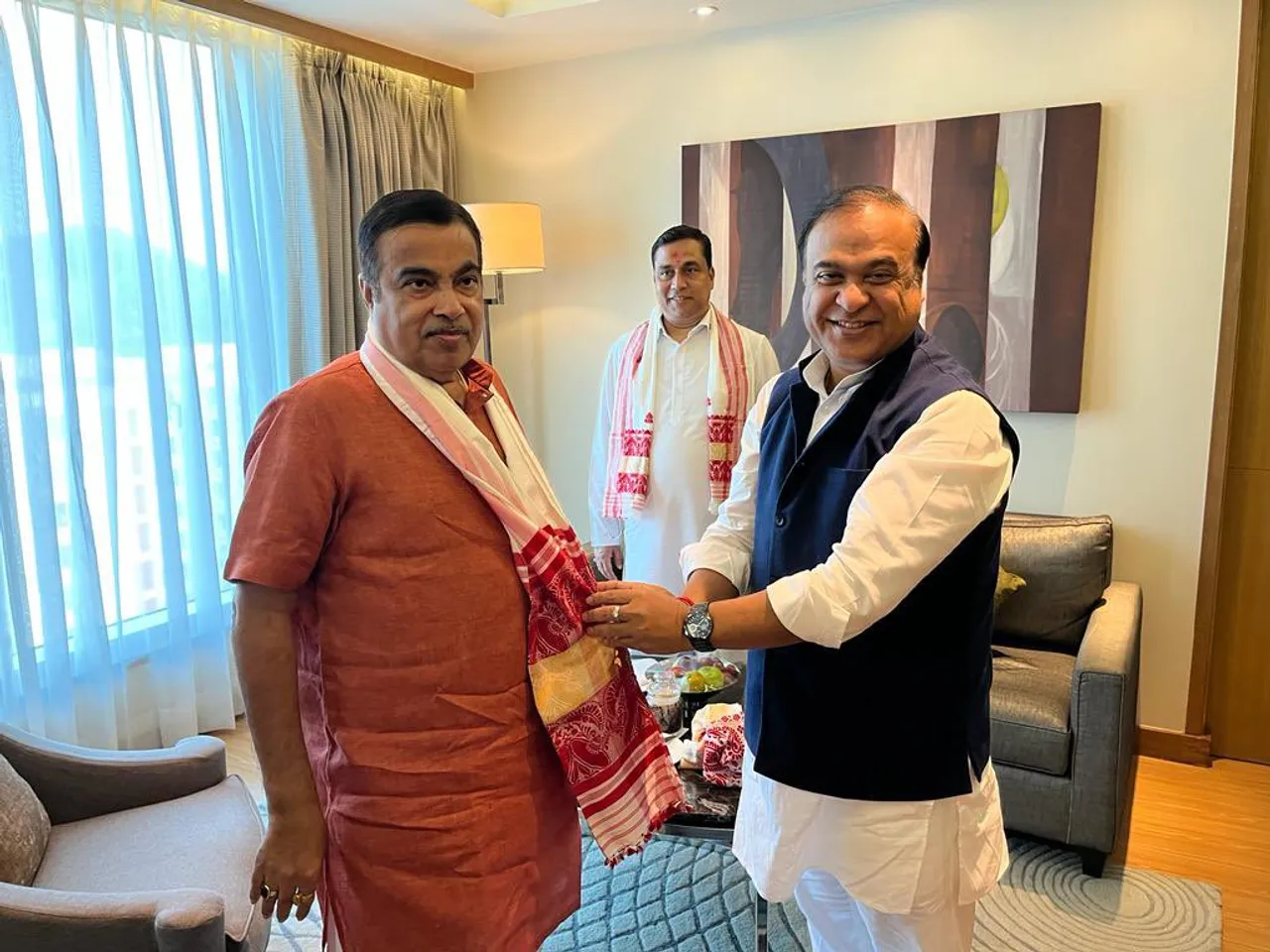 Nitin Gadkari Arrives in Assam to Review Projects