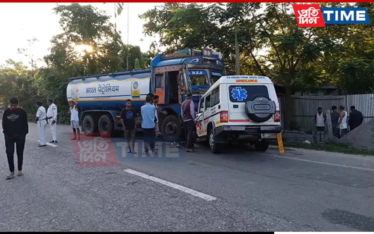 Five Injured In Ambulance-Tanker Collision In Assam
