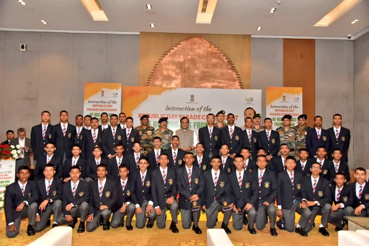 Assam CM Interacts with State's NCC & NSS Contingent of R-Day Parade