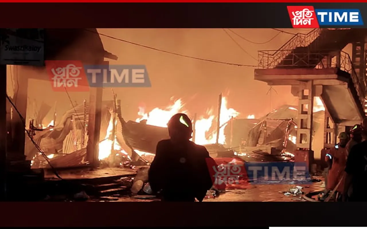 Assam: Over 300 Shops Gutted in Devastating Fire at Chowk Bazaar in Jorhat