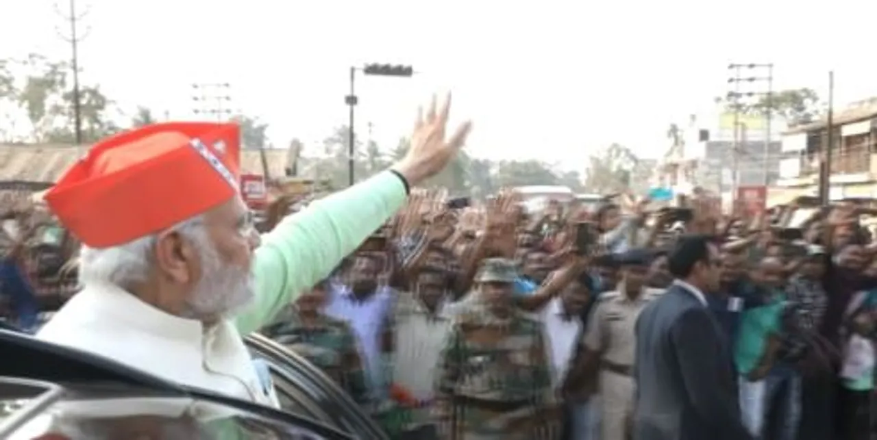 PM Modi Holds Roadshow in Poll-Bound Tripura