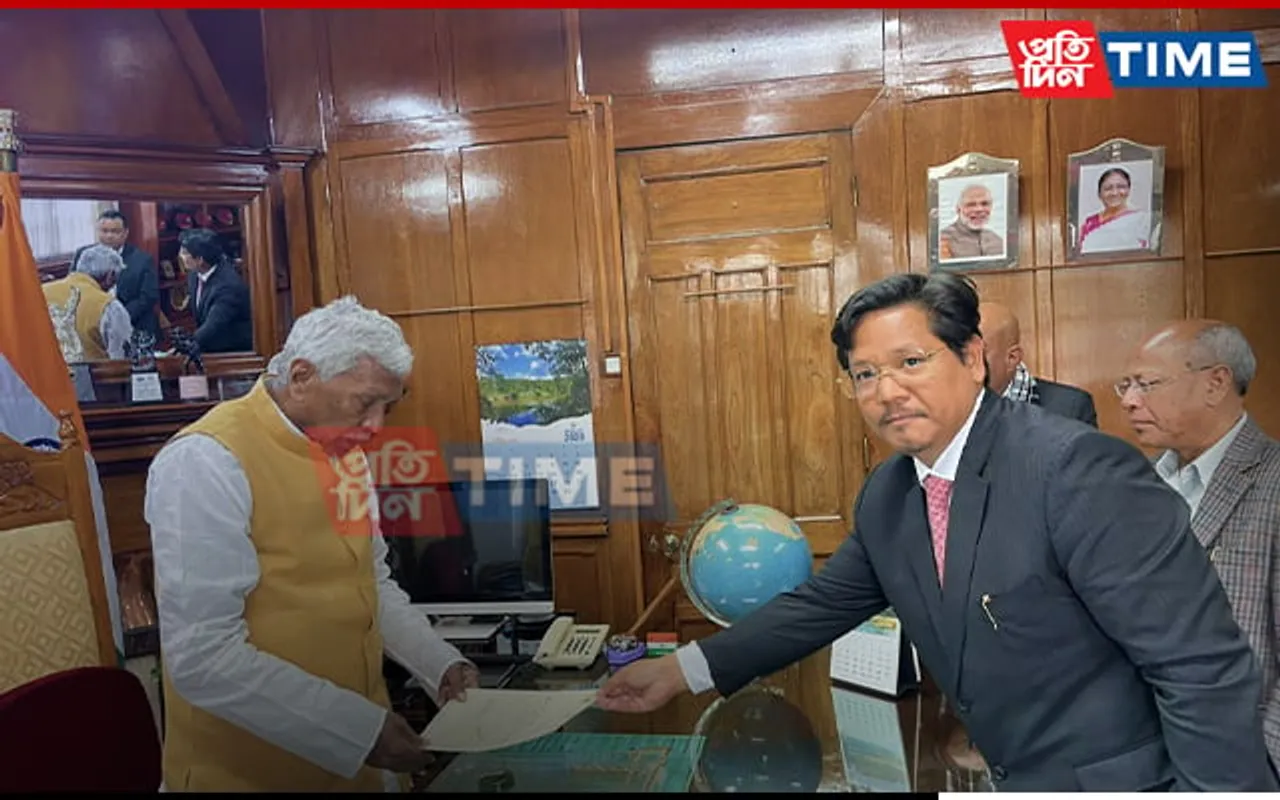 M'laya CM Sangma Submits Resignation To Governor Phagu Chauhan