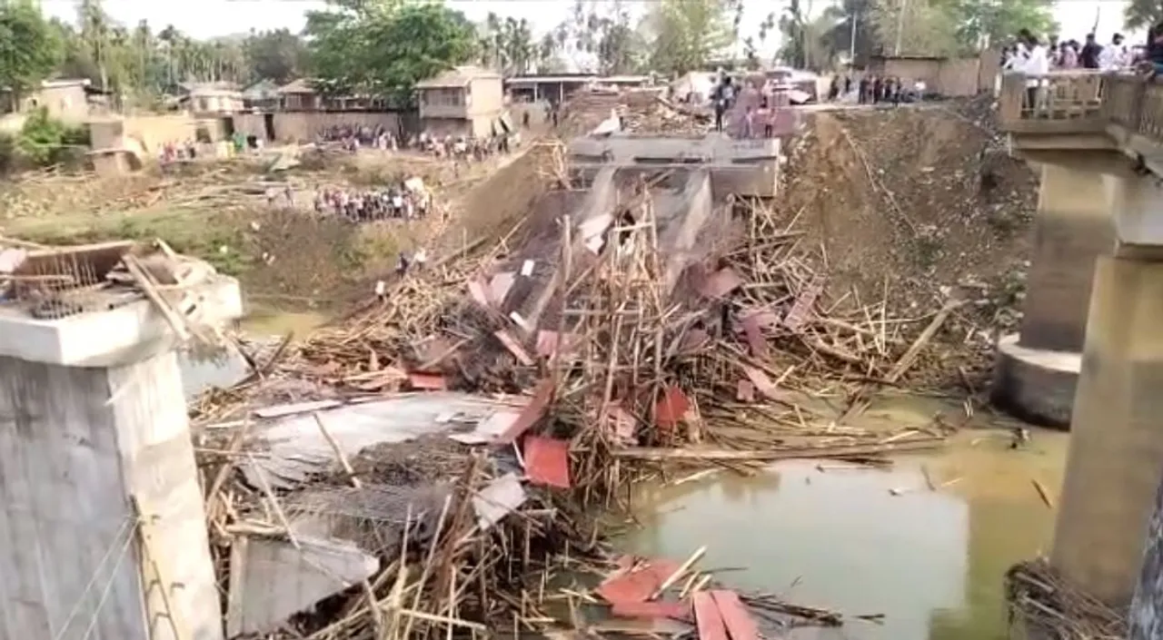BREAKING: 3 Injured as Newly Constructed Bridge Collapses in Assam’s Nagaon