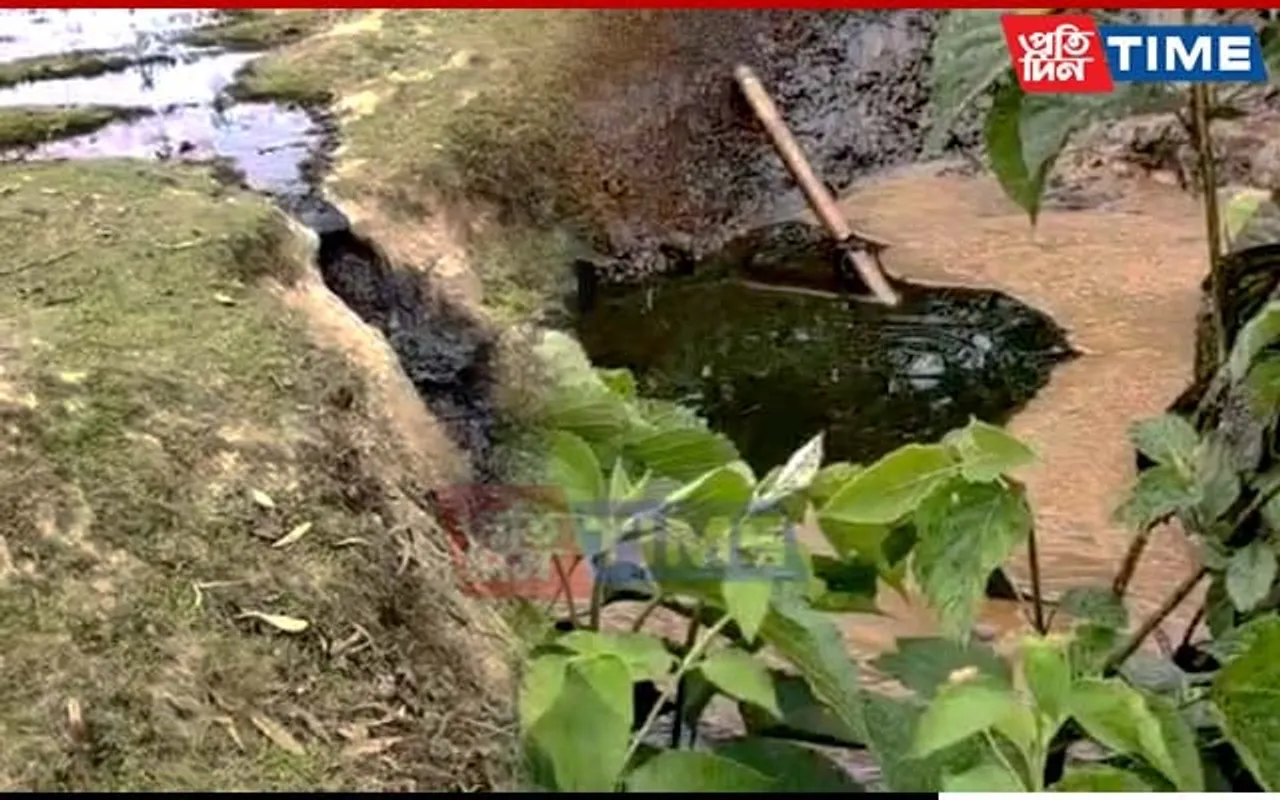 Assam: Miscreants Attempt To Tap Oil From Pipeline; Triggers Massive Spillage