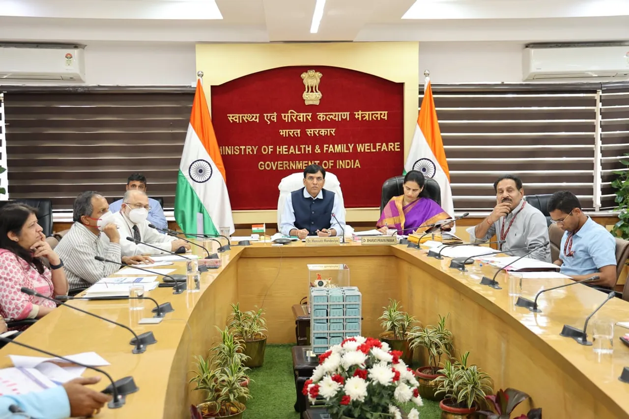 Union Health Minister Chairs Covid Review Meeting with States, UTs