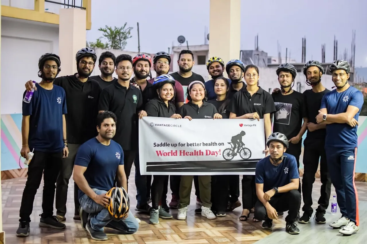 Vantage Circle Employees Organize Cycle Rally on World Health Day
