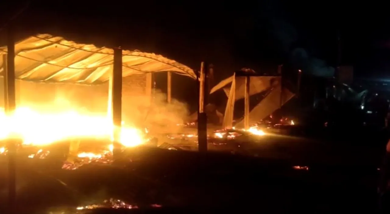 Massive Fire Engulfs 13 Shops in Assam’s Titabor