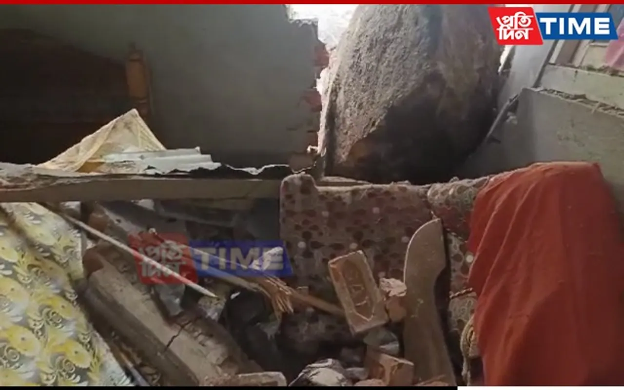 Massive Rock Descends On Local’s Residence In Hajo; Three Injured
