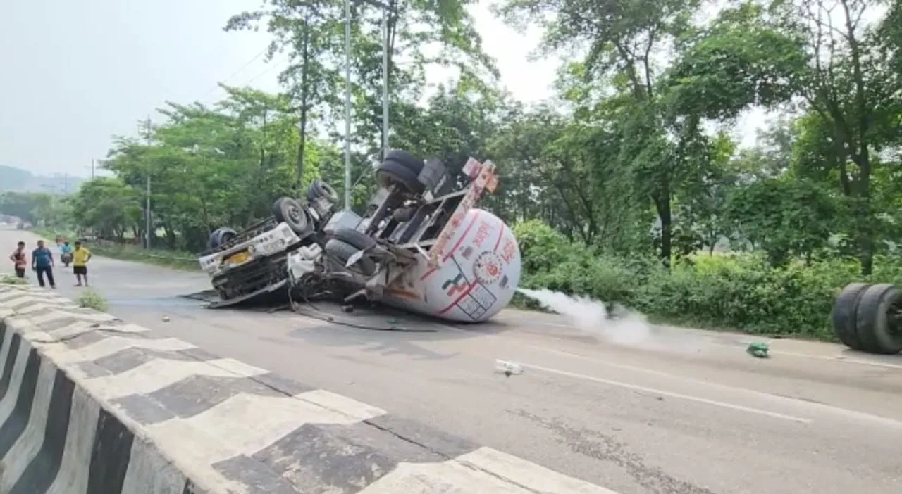 Tension Prevails as Gas Tanker Meets With Accident in Assam’s Sonapur