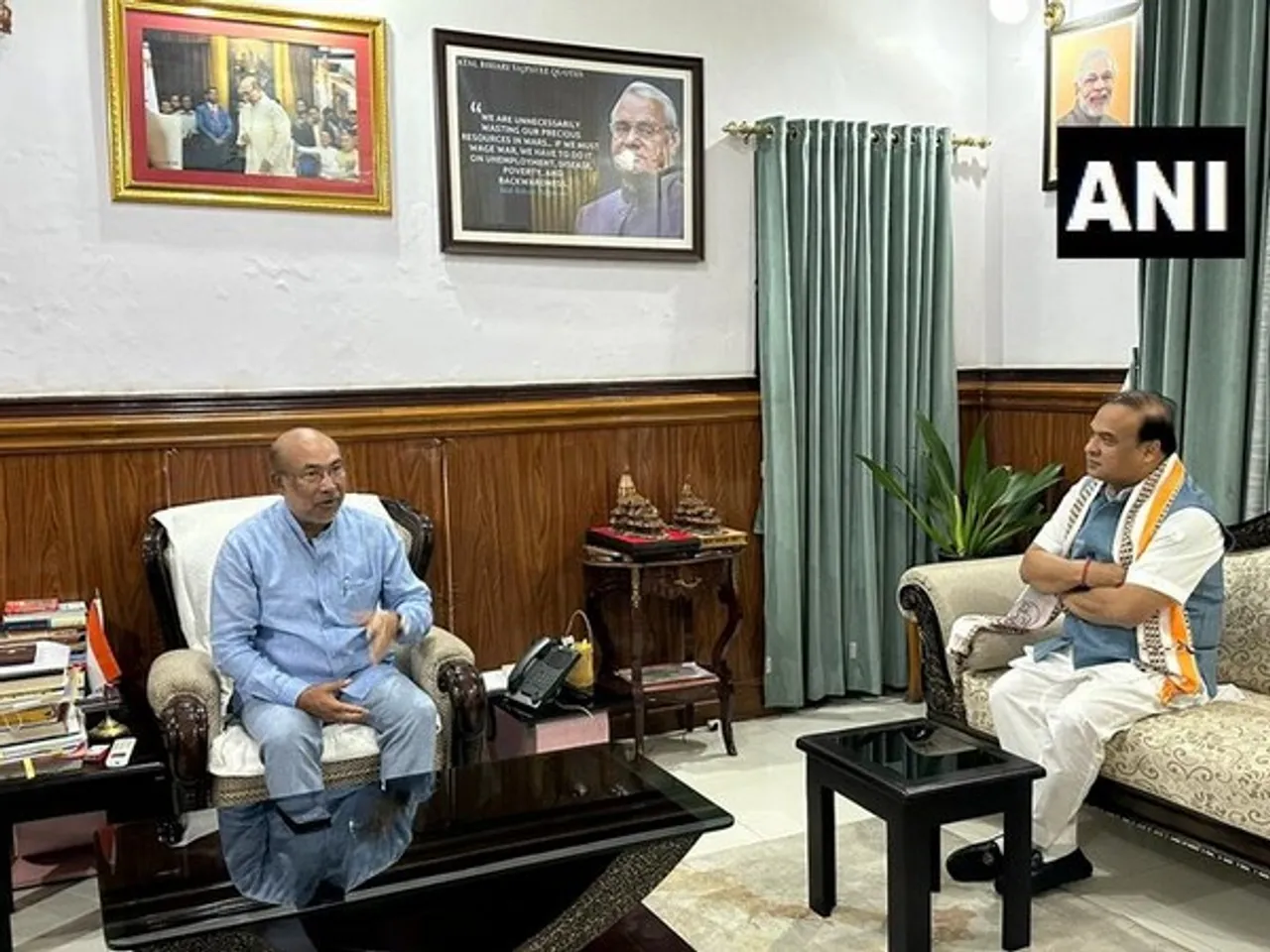 Assam CM Himanta Biswa Sarma Reaches Manipur, Meets CM N Biren Singh Amid Crisis