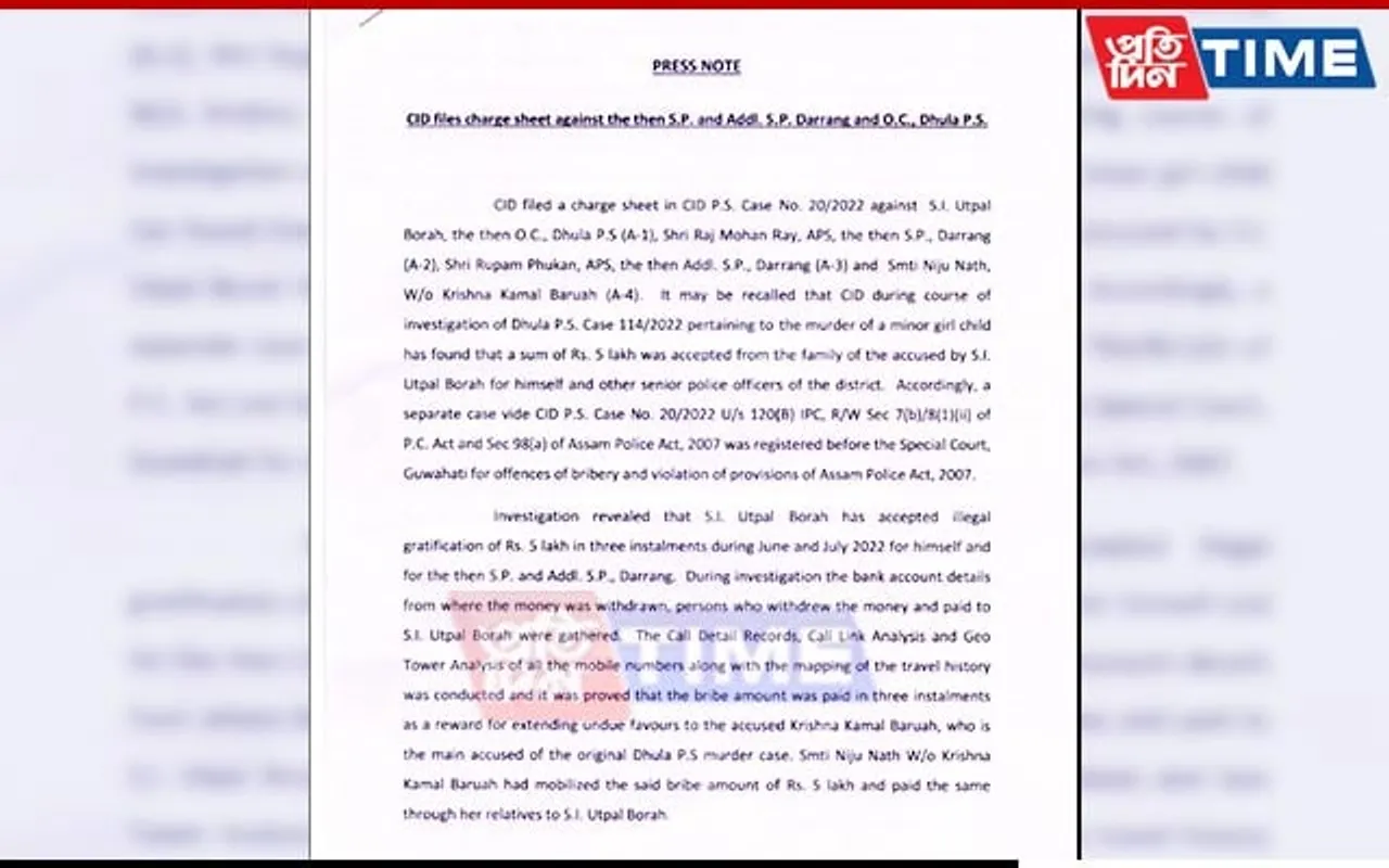 Assam: CID Files Chargesheet Against Suspended Darrang SP, ASP, Dhula OC
