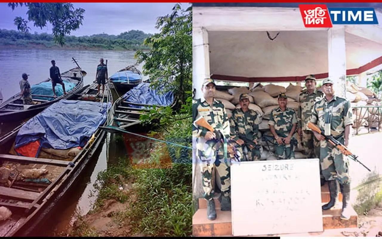 BSF M’laya Seizes 7 Country-made Boats Loaded with 29,000 KGs of Sugar on Border