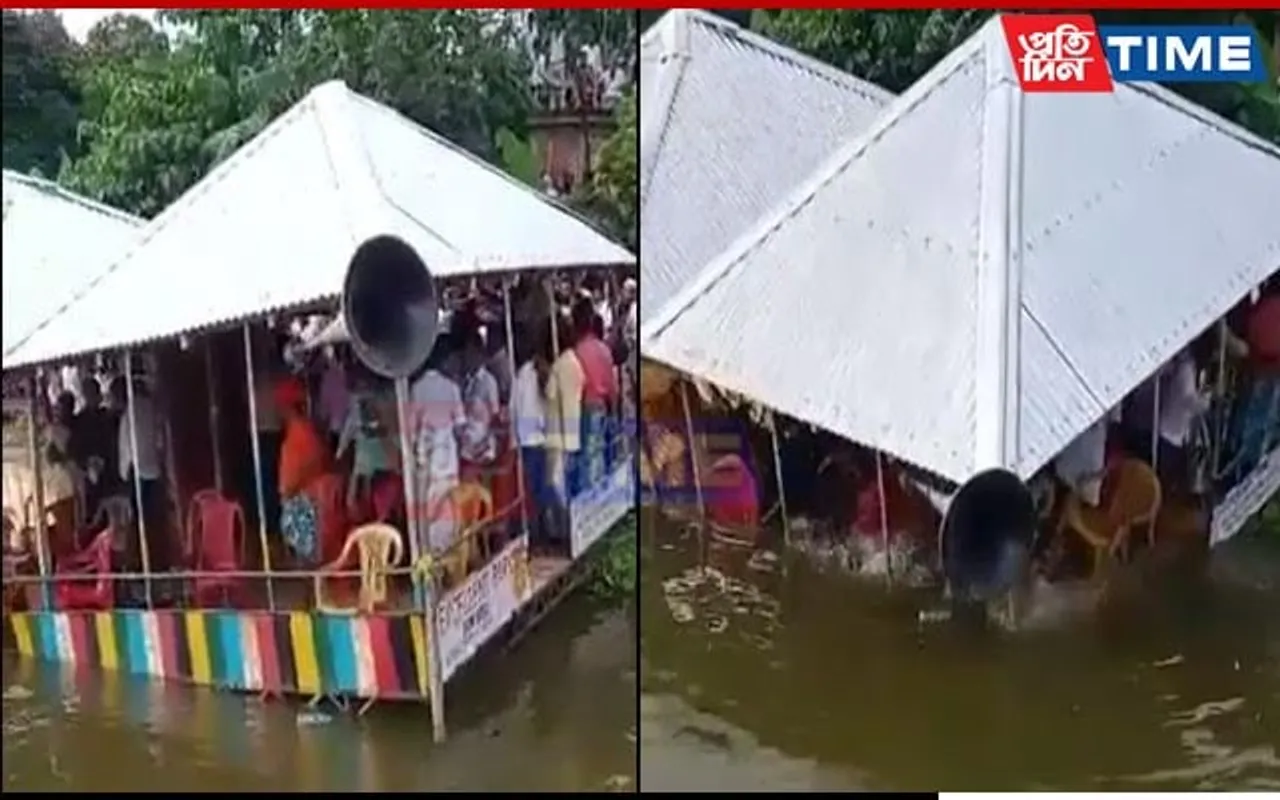 Assam: Stage Collapsed in Longai River During Boat Race