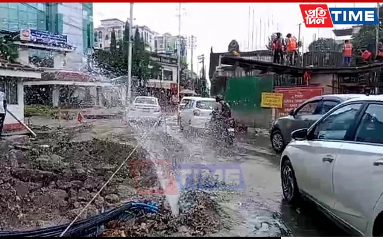 Guwahati: Another Water Pipe Burst Reported at Zoo Road